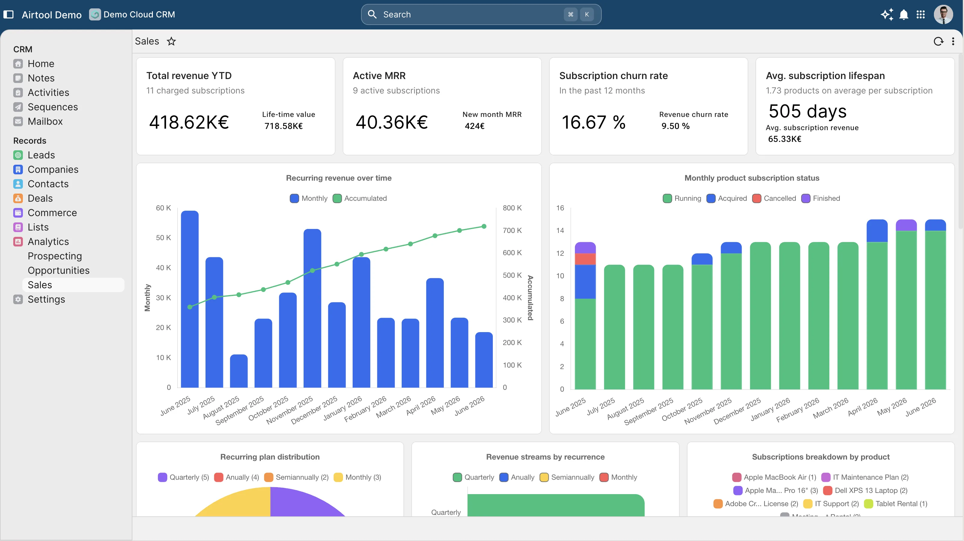 Revenue intelligence that needs no export.