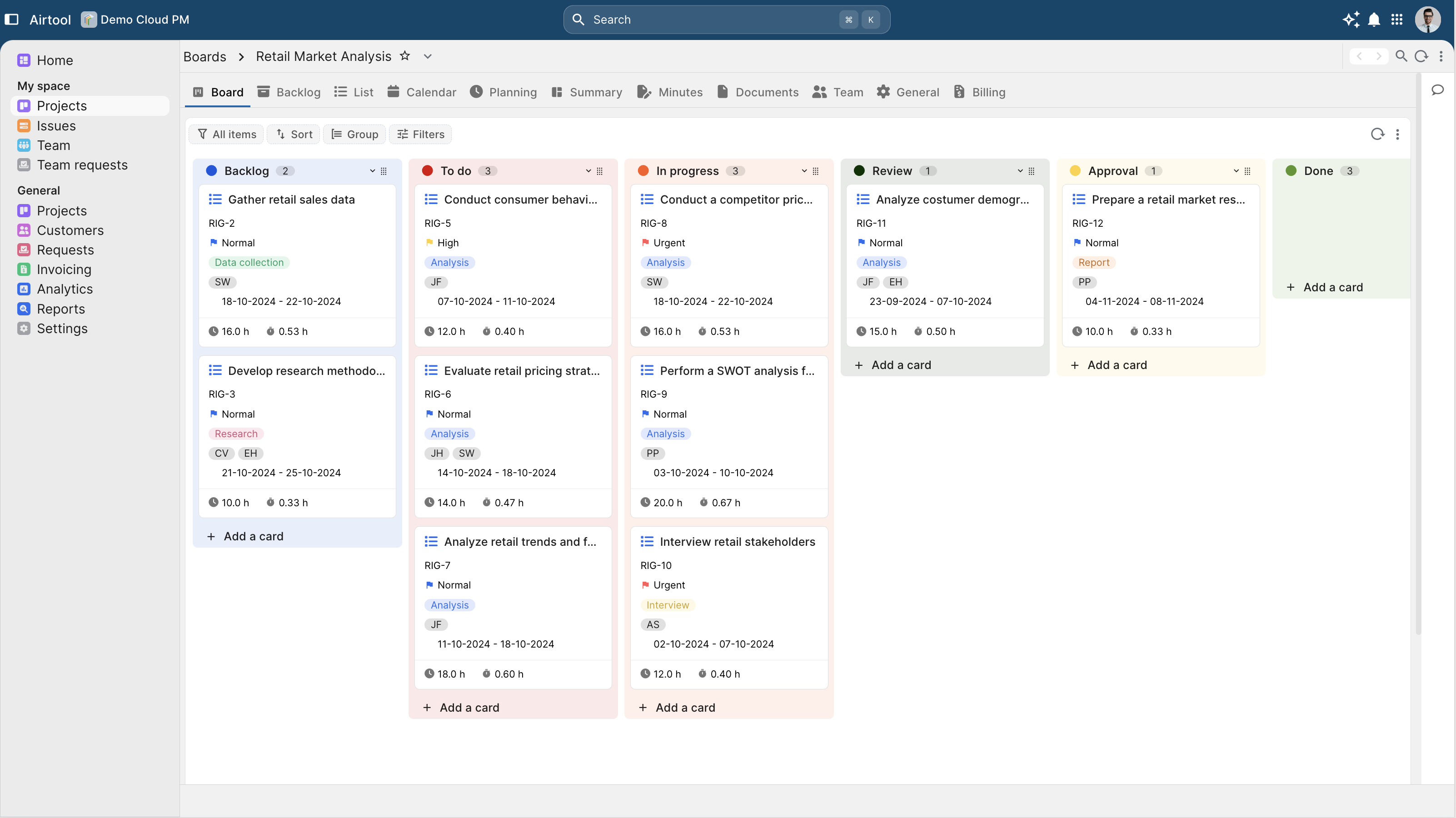 Project execution with governance and operational control.